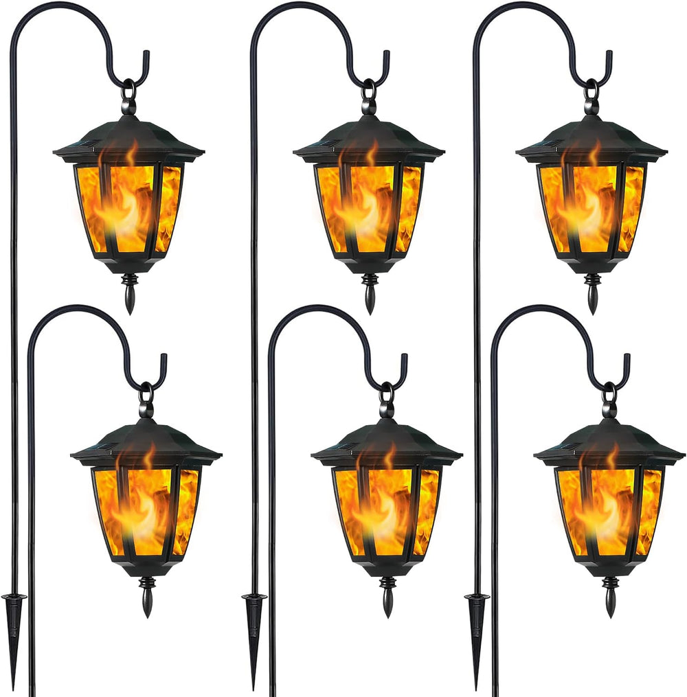 Dynaming 6 Pack Solar Flame Hanging Lights Outdoor, Halloween Solar Flickerin...