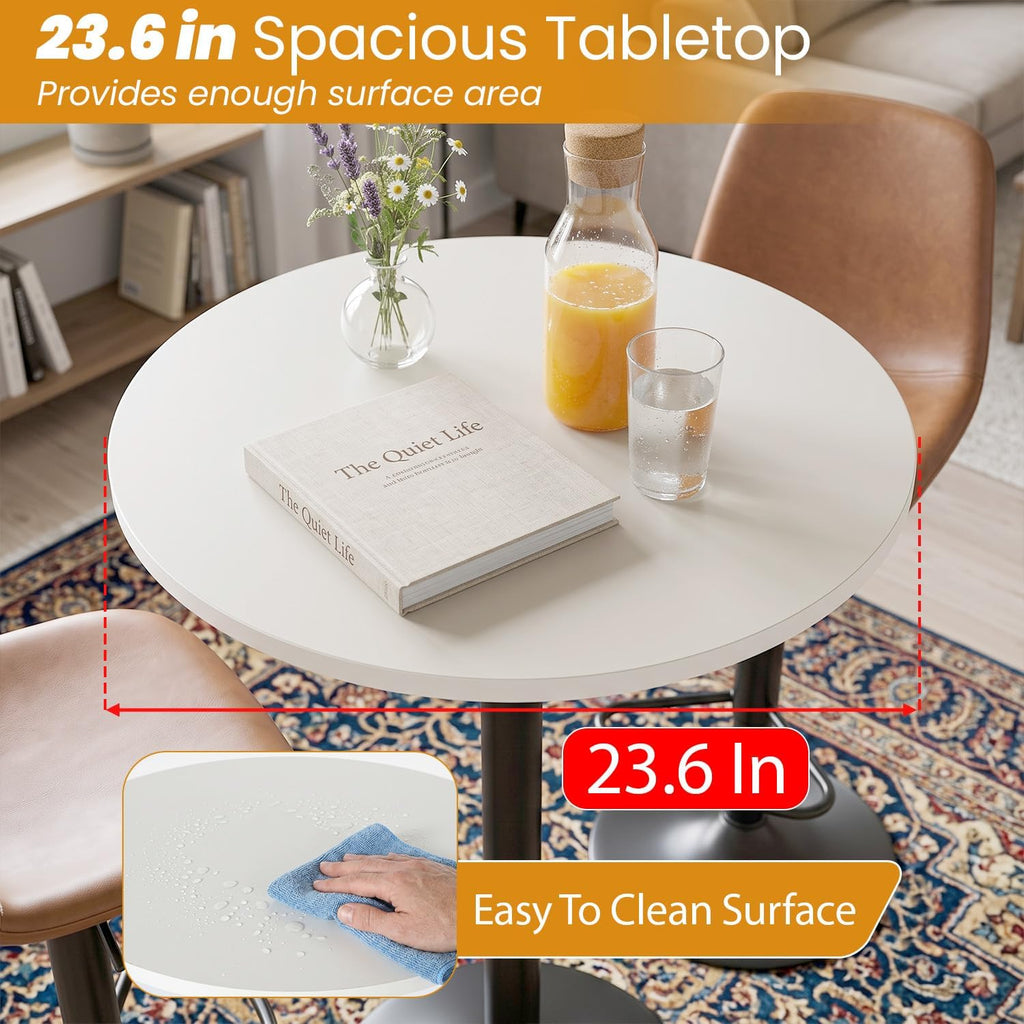 nchanmar bar table 40" height round pub table, package contents