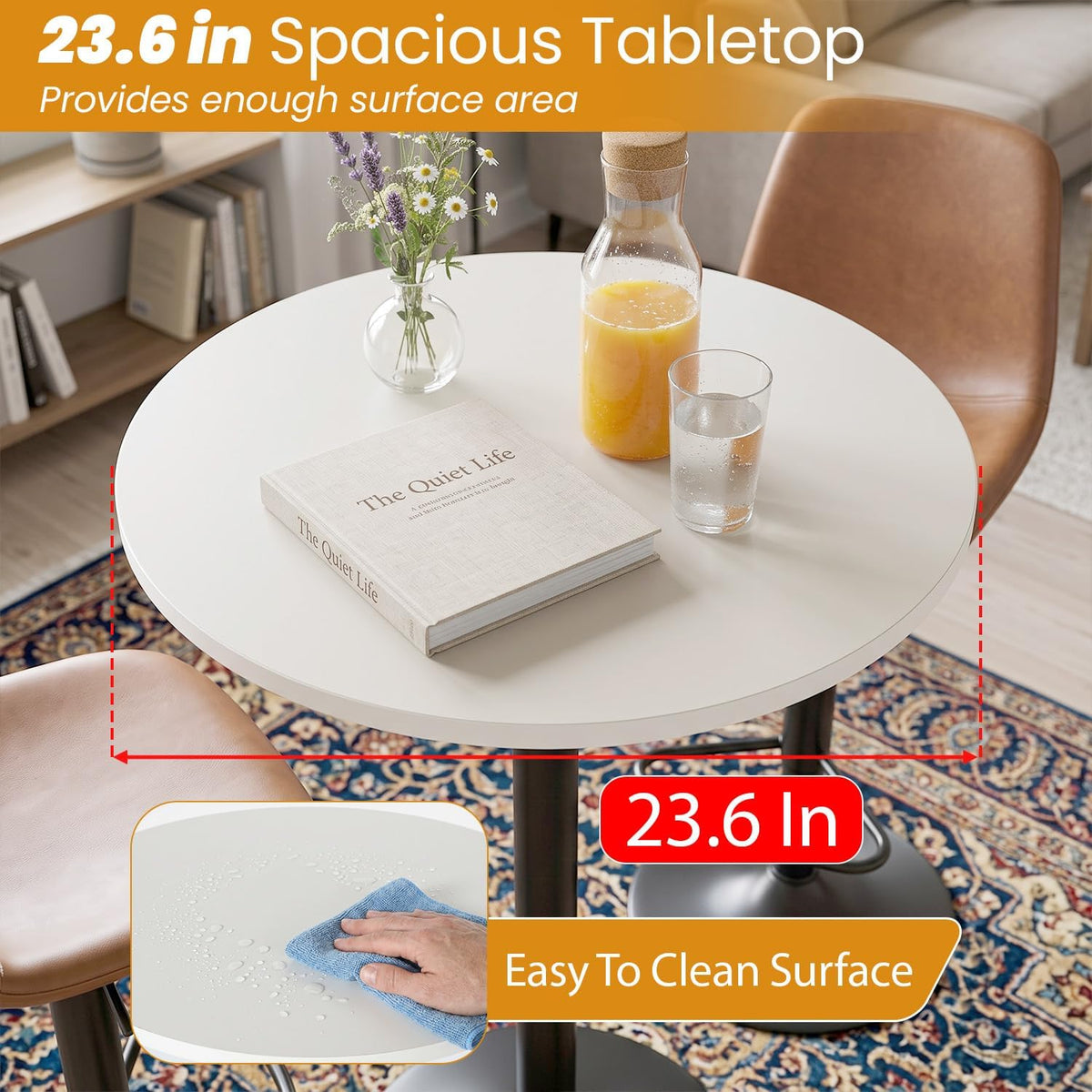 nchanmar bar table 40" height round pub table, package contents