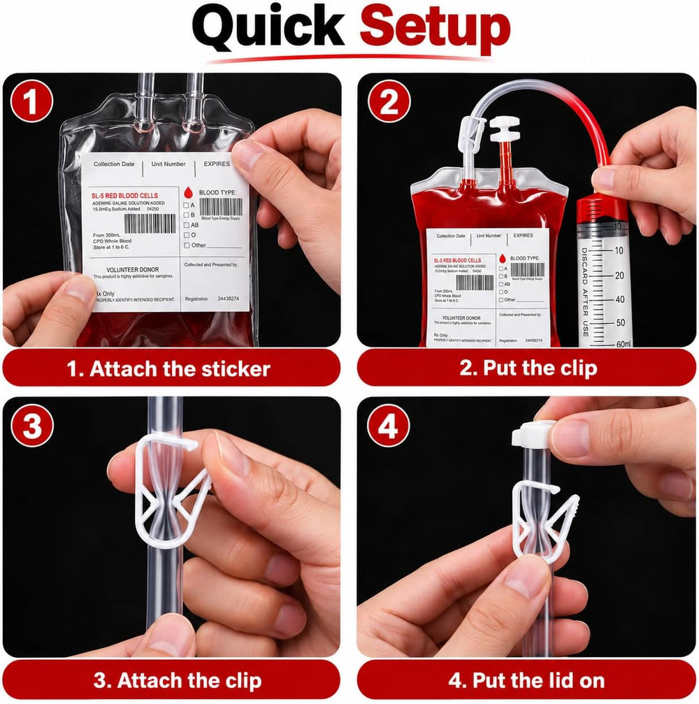 MGparty 80 Pack Blood Bags for Drinks Reusable IV Drink Pouches for Halloween...