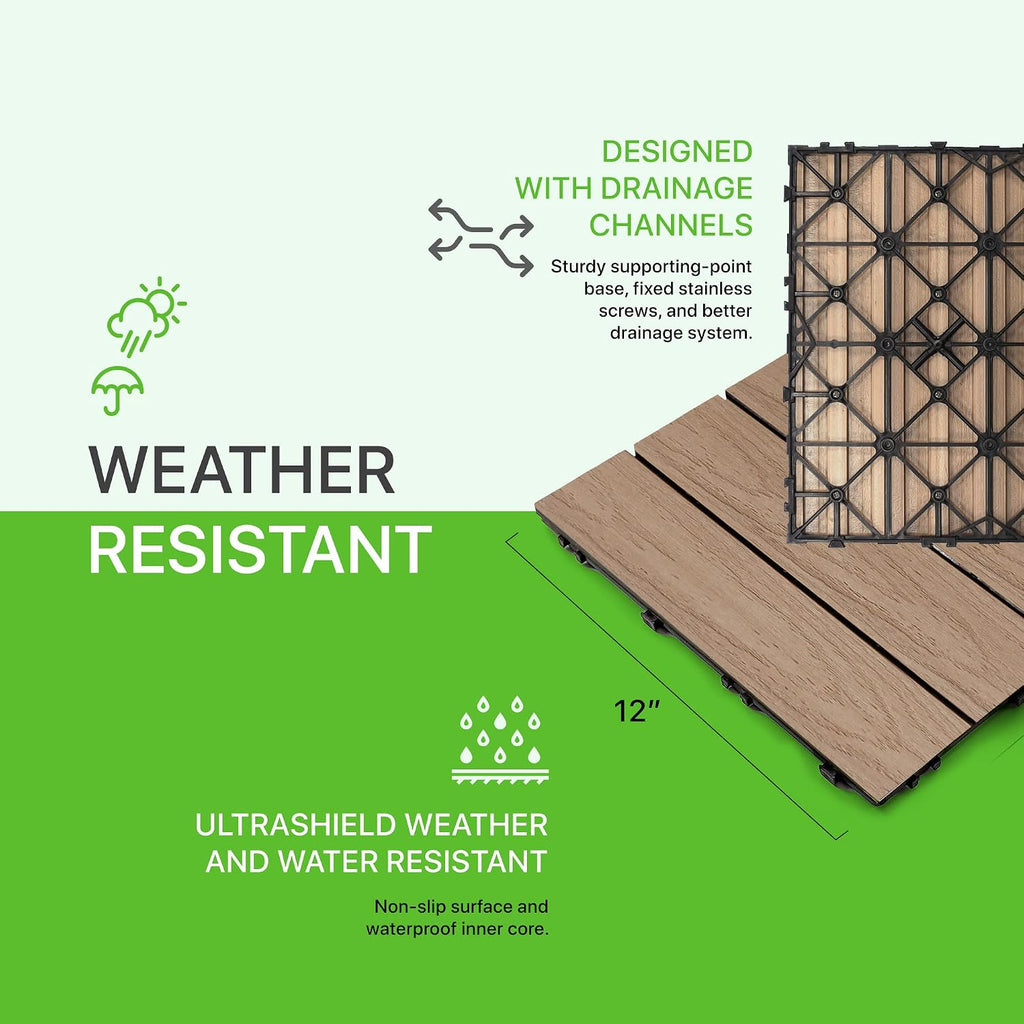 NewTechWood UltraShield Naturale 1 ft. x 1 ft. Composite Deck Tiles