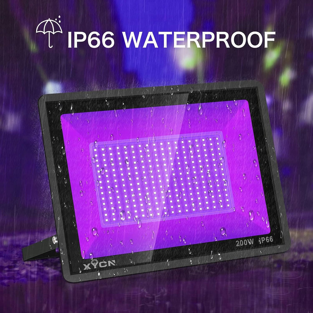 XYCN 4 Pack 200W LED Flood Black Lights,395nm to 405nm UV Outdoor Flood High ...
