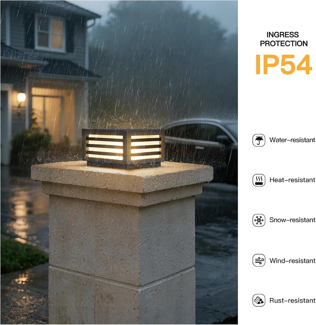 MVBT Glass Post Lights Outdoor, 8.8" Hard Wired Pillar Lights Outdoor