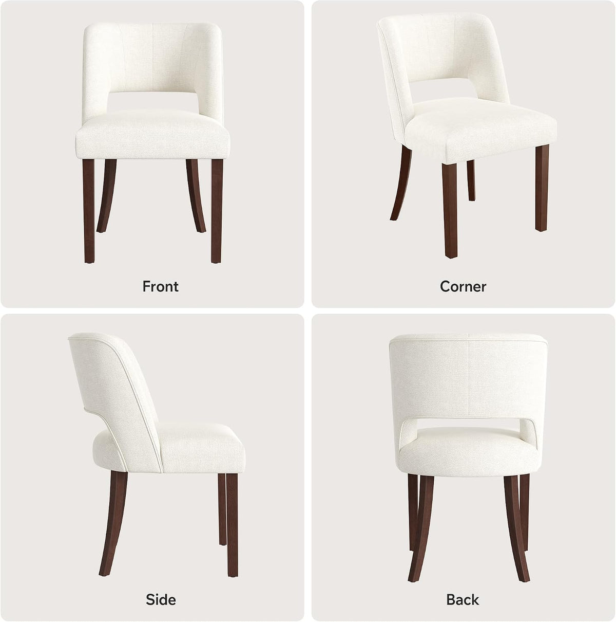 Dining Chairs Set of 4,Modern Dining Room Chairs with Thick Cushions,Linen Upholstered Kitchen Dining Chairs with Wood Legs for Kitchen Dining Room Living Room,Beige