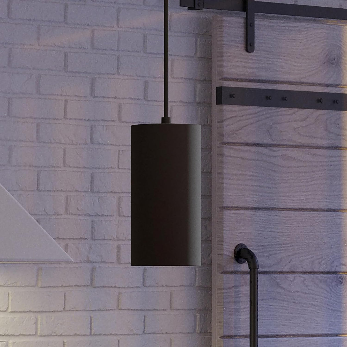 Progress Lighting Cylinder Outdoor Pendant Light, Black
