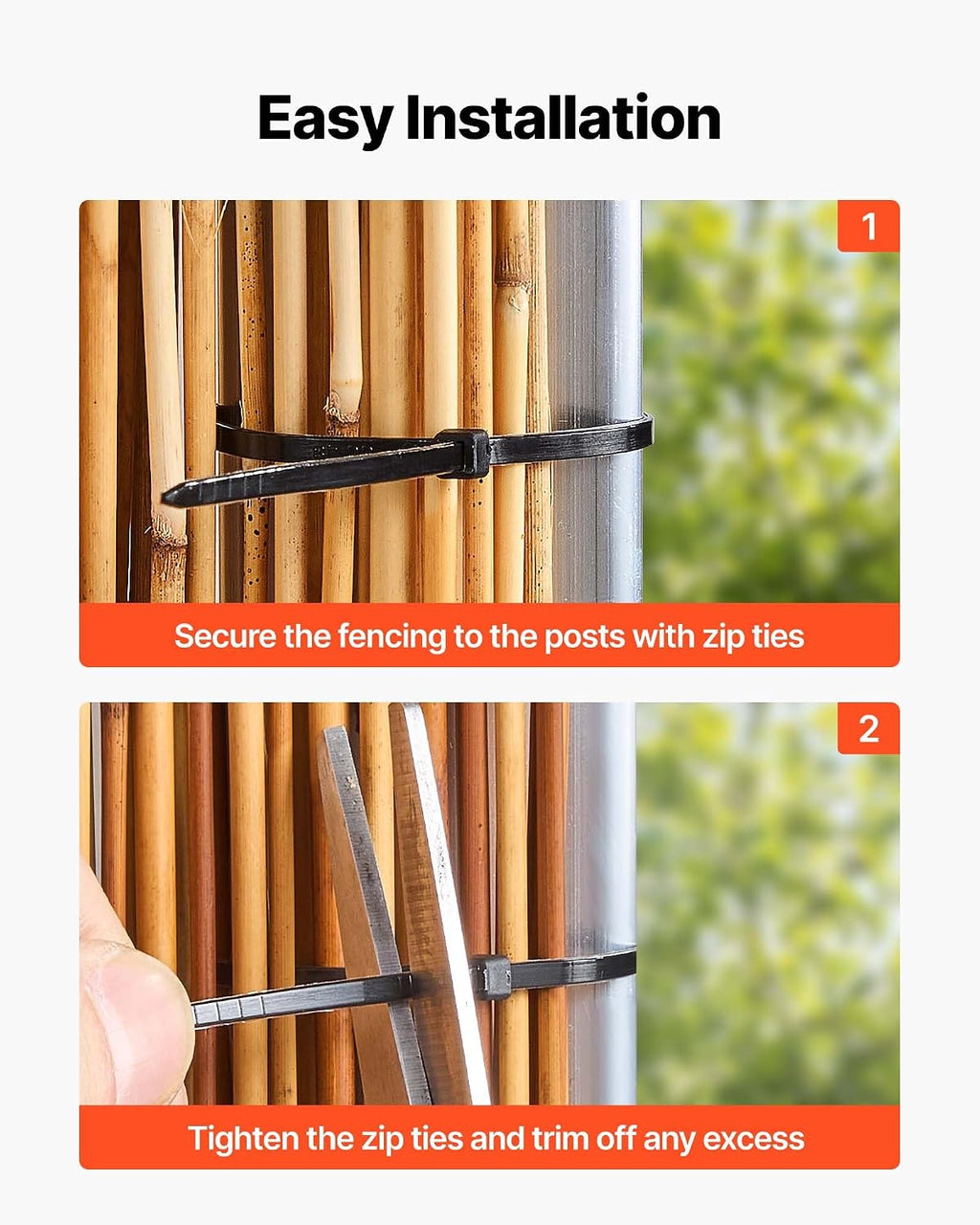 VEVOR Natural Reed Fencing, 4 ft x 13.12 ft, 2 Pack Decorative Natural Reed Fencing Roll, Decorative Fence for Backyard Divider, Privacy Screen Panel Curtain for Balcony Patio Garden Backyard Outdoor