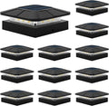 4x4 Solar Fence Post Cap Lights Outdoor Waterproof, 12 Pack, Black