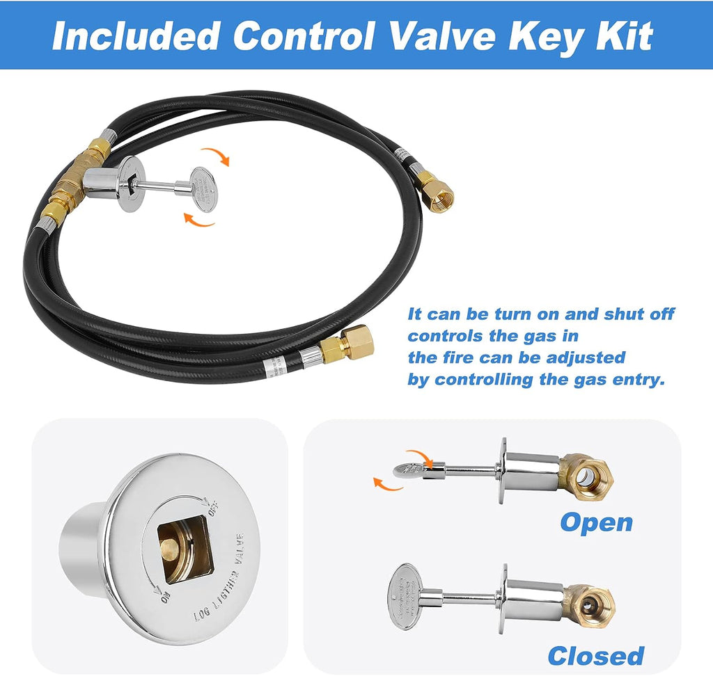 Skyflame Natural Gas Connection Hose, Complete NG Fire Pit Installation Kit