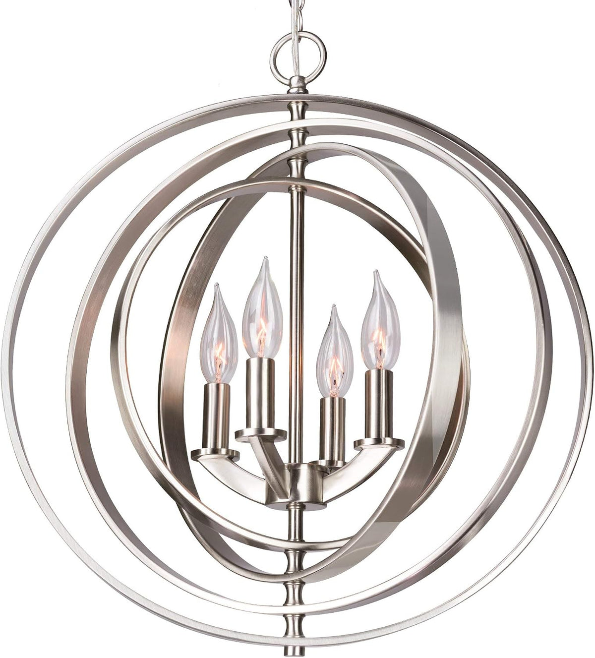 Kira Home Orbits 21" Modern Geometric 4-Light Sphere Orb Chandelier