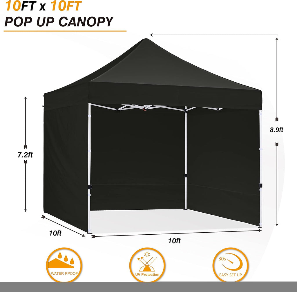 hlong 10x10 heavy duty pop-up canopy with 4 shown in use