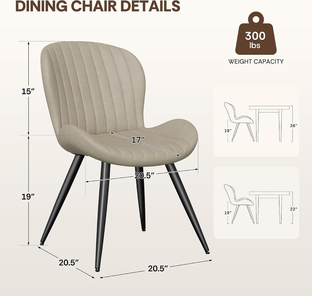 nalupatio upholstered dining chairs set of 2, dining, close-up detail