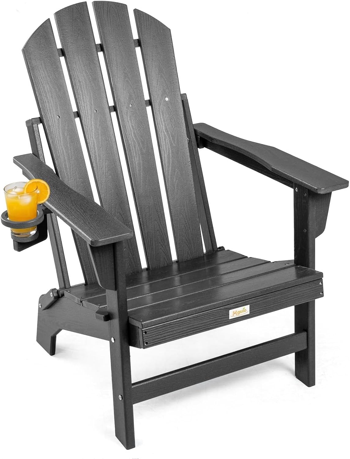 Oversized Folding HDPE Adirondack Chair, Gun-Leg Stable Frame 400 LBS