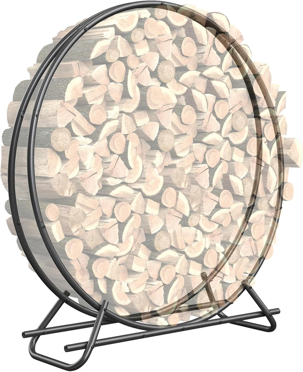 48 Inch Metal Pipe Firewood Rack Circle for Indoor and Outdoor Use