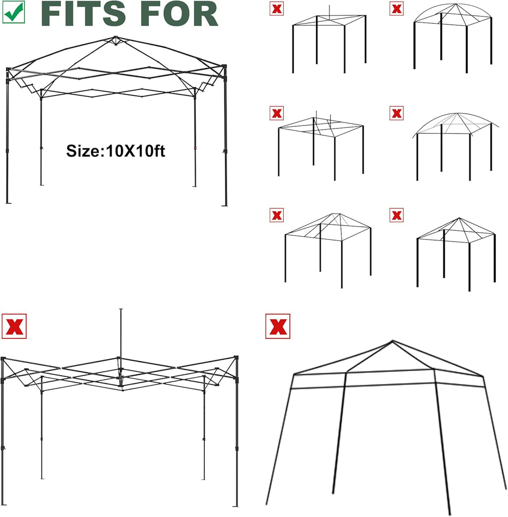 10x10 canopy replacement top with air vent silver, package contents