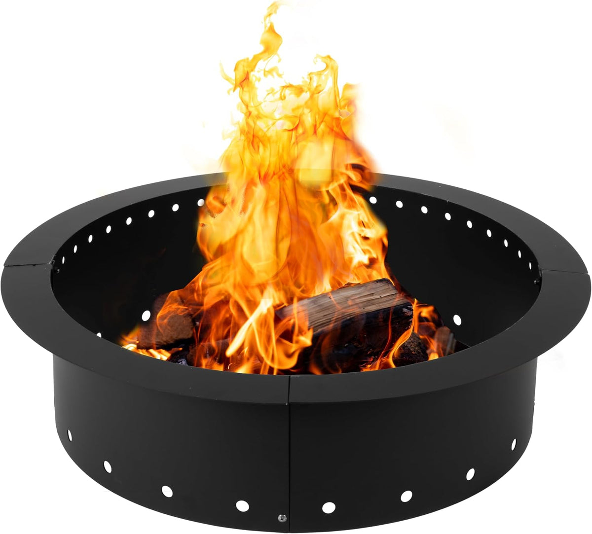 Iron Forge Tools Smokeless Fire Pit Ring Outdoor Insert 36 Inch Round Steel
