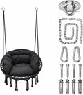 Athena Collection Hammock Chair with Hardware Kit & Cozy Cushion, Black