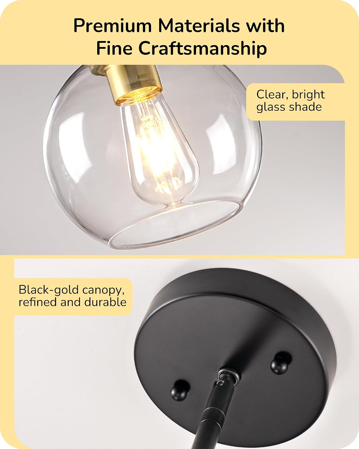 edishine pendant lights 2-pack kitchen island black gold shown in use