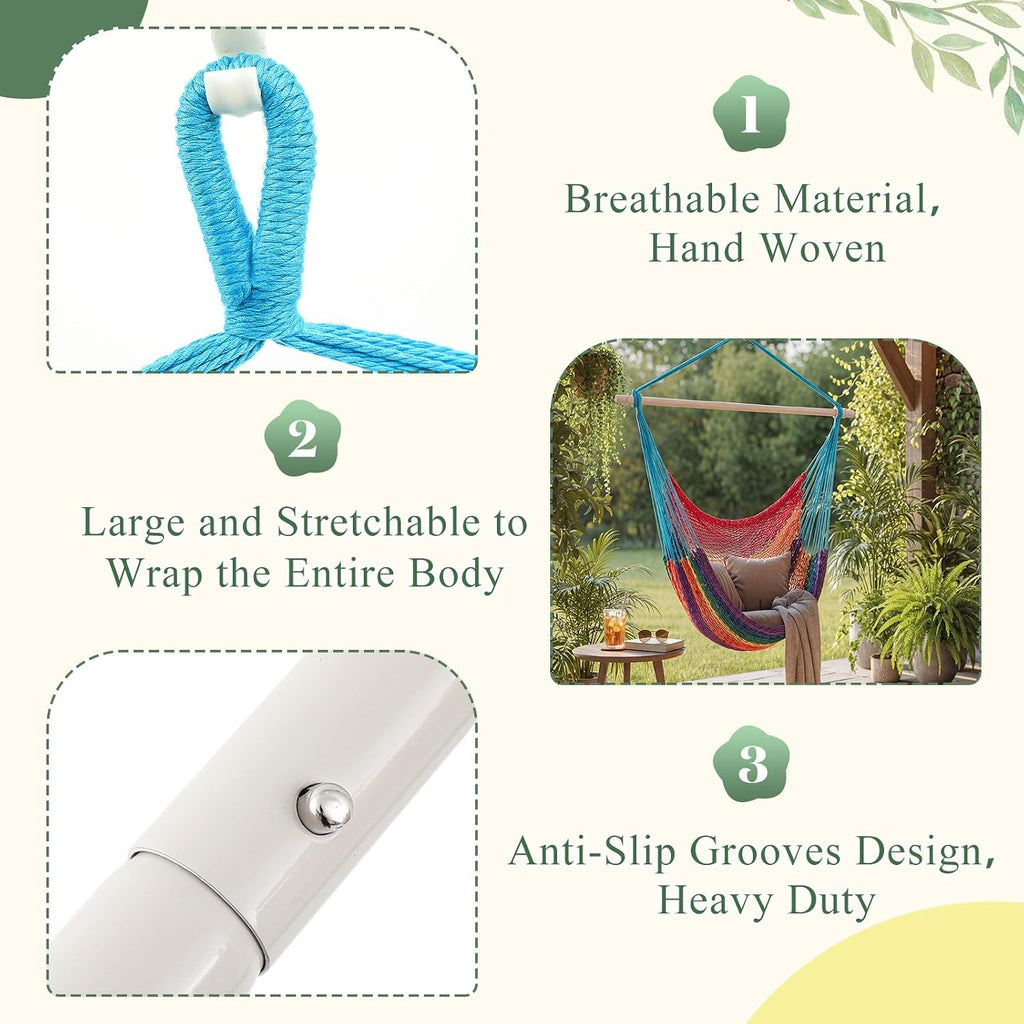 barydat 2 pcs hanging hammock chair boho swing, close-up detail