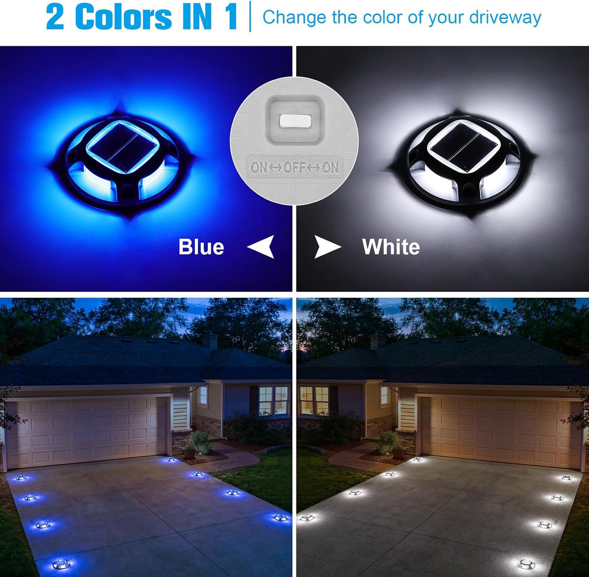 VOLISUN Solar Driveway Marker Lights Dock Marine Led Deck Outdoor 12 Pack