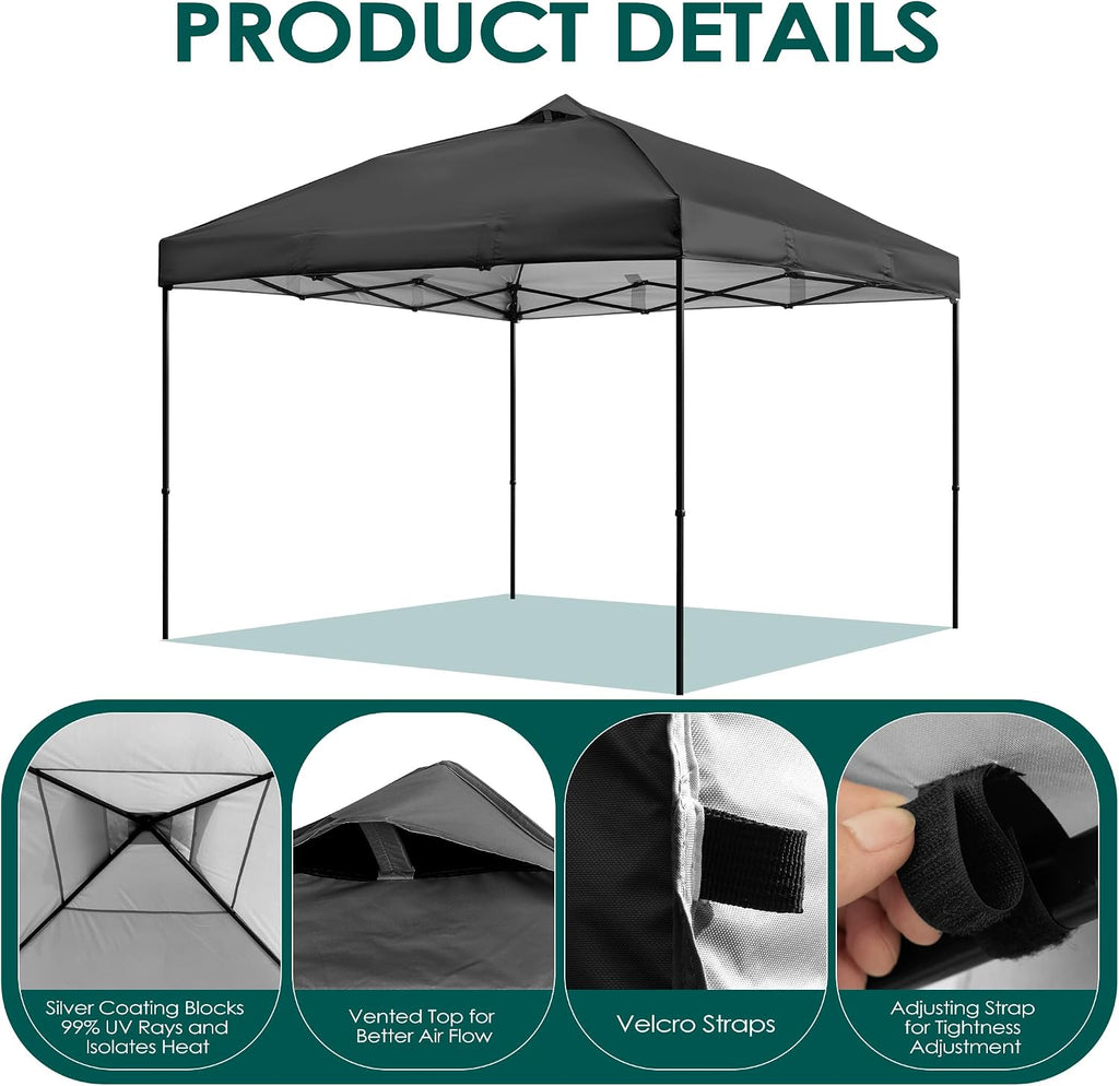ninat 10x10ft canopy replacement top with air vent shown in use