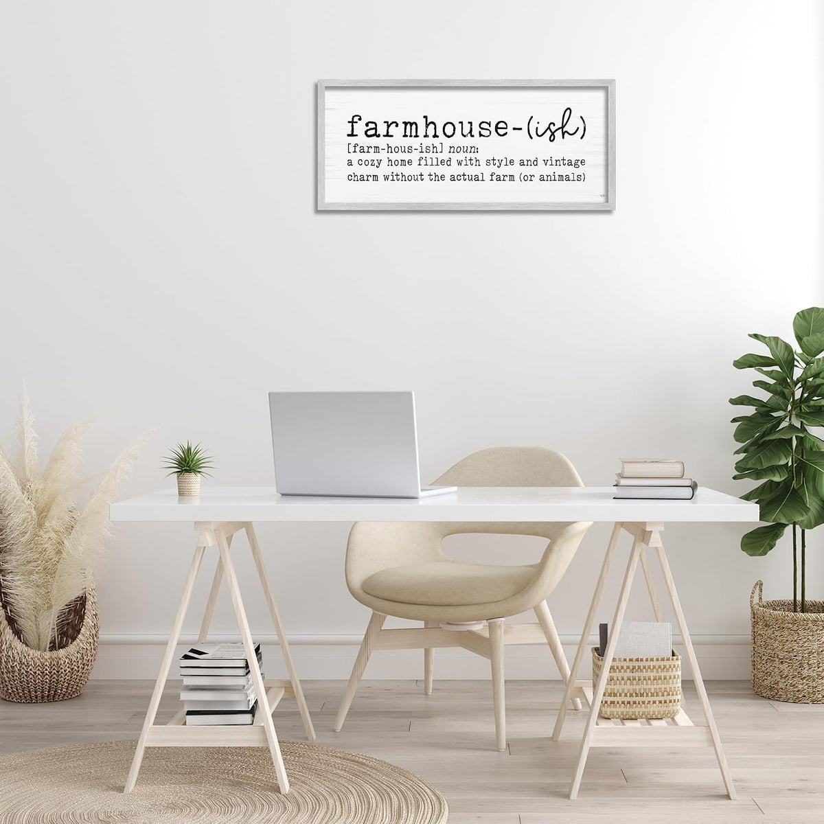 Playful Farmhouse Definition Sign Birch, 13 x 30 Inch Framed Giclée Print