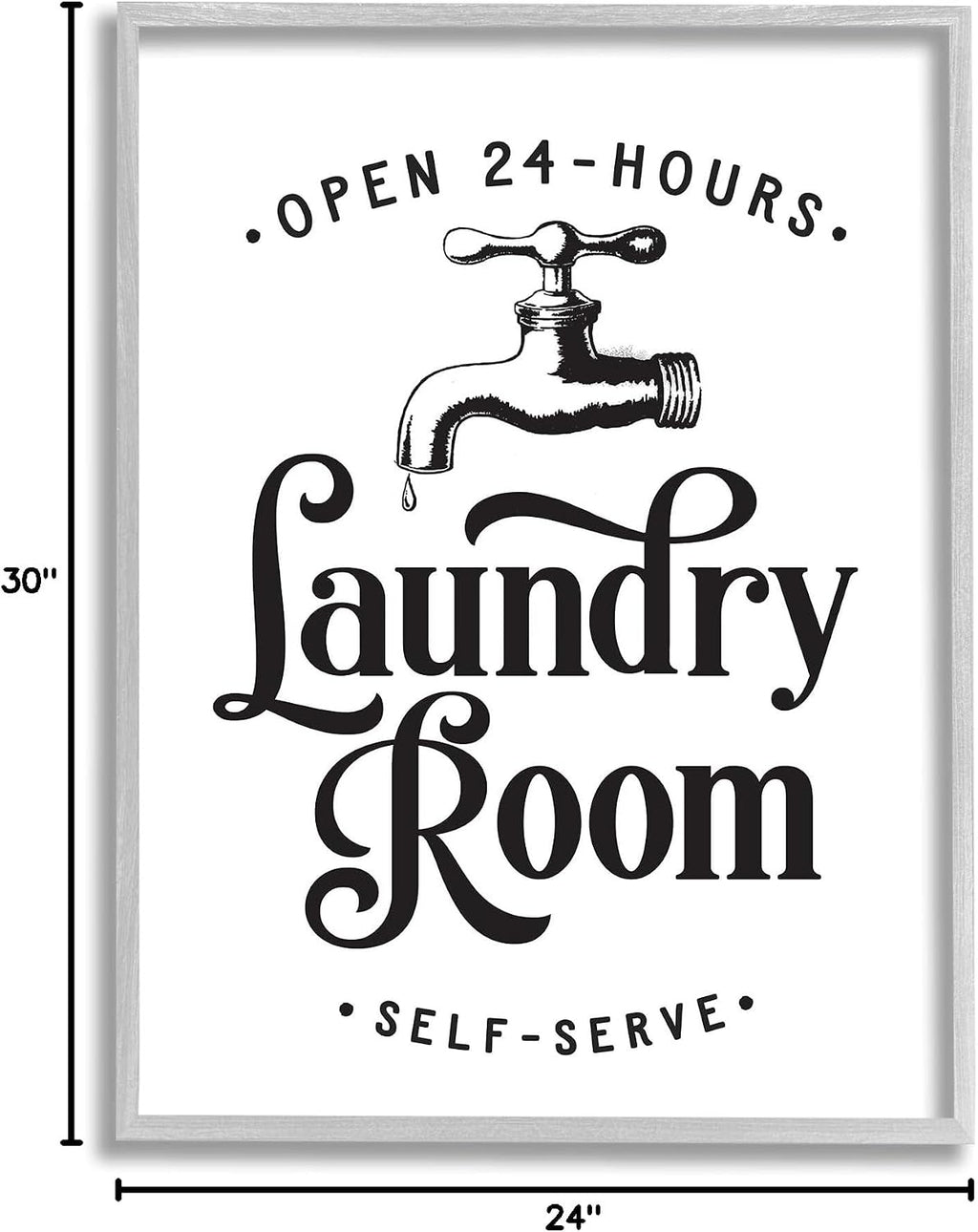 'Self-Serve Laundry Room Sign Vintage Faucette'| Framed Giclee Art