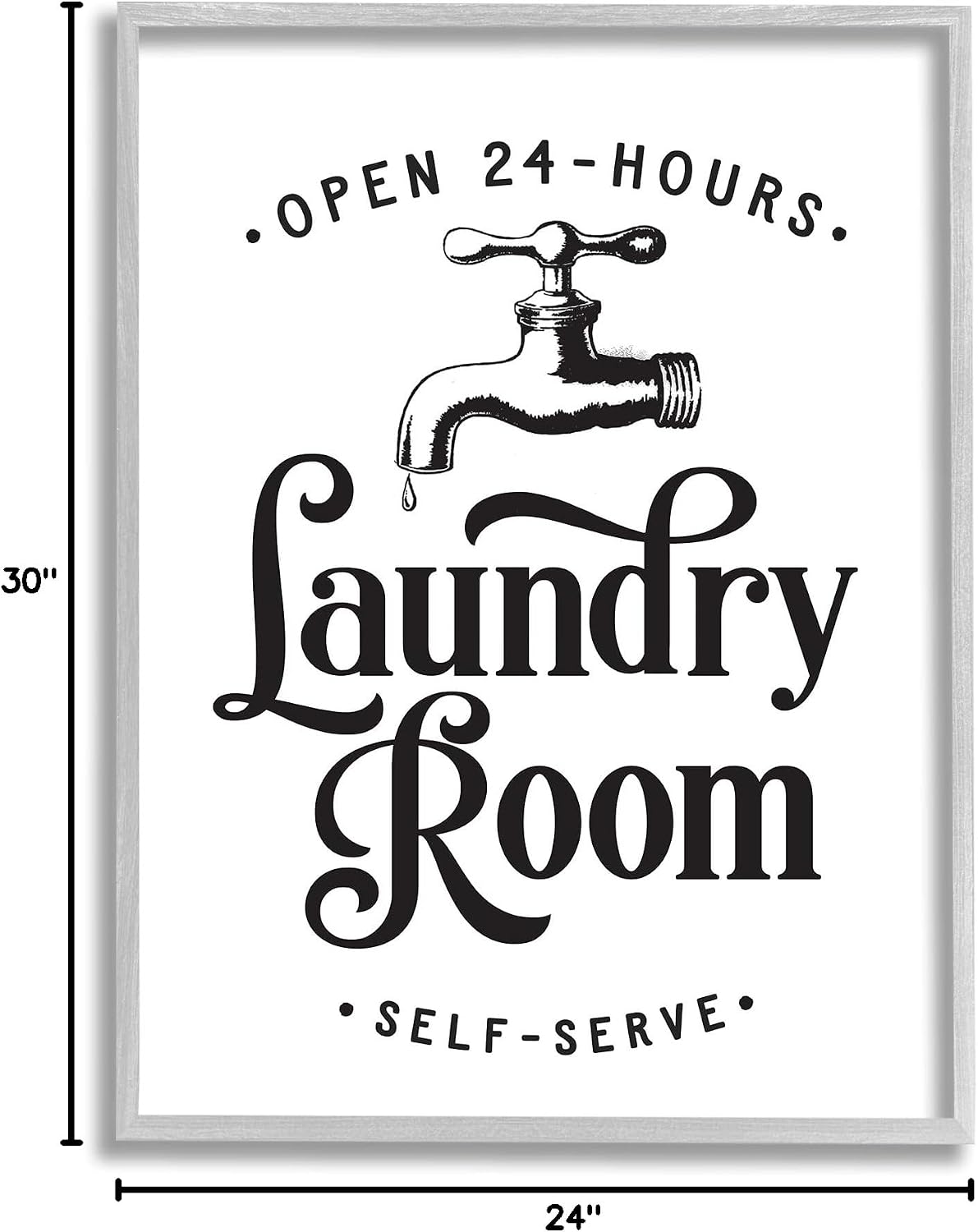 'Self-Serve Laundry Room Sign Vintage Faucette'| Framed Giclee Art