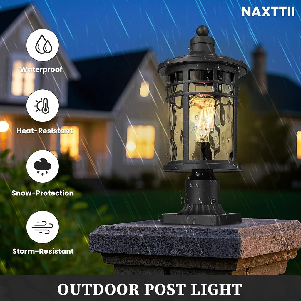 post lights aluminum pillar lights outdoor 14.6 post, side view