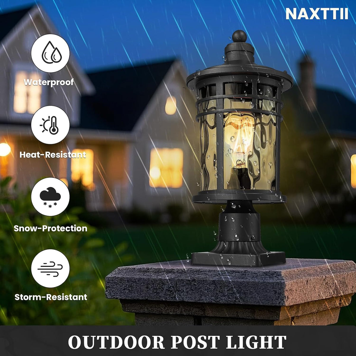 post lights aluminum pillar lights outdoor 14.6 post, side view