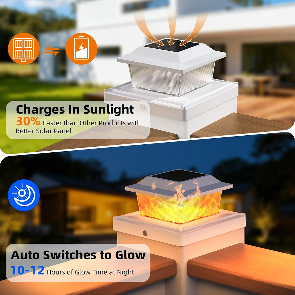 Solar Post Cap Lights, White, 4x4/5x5, 18-Pack