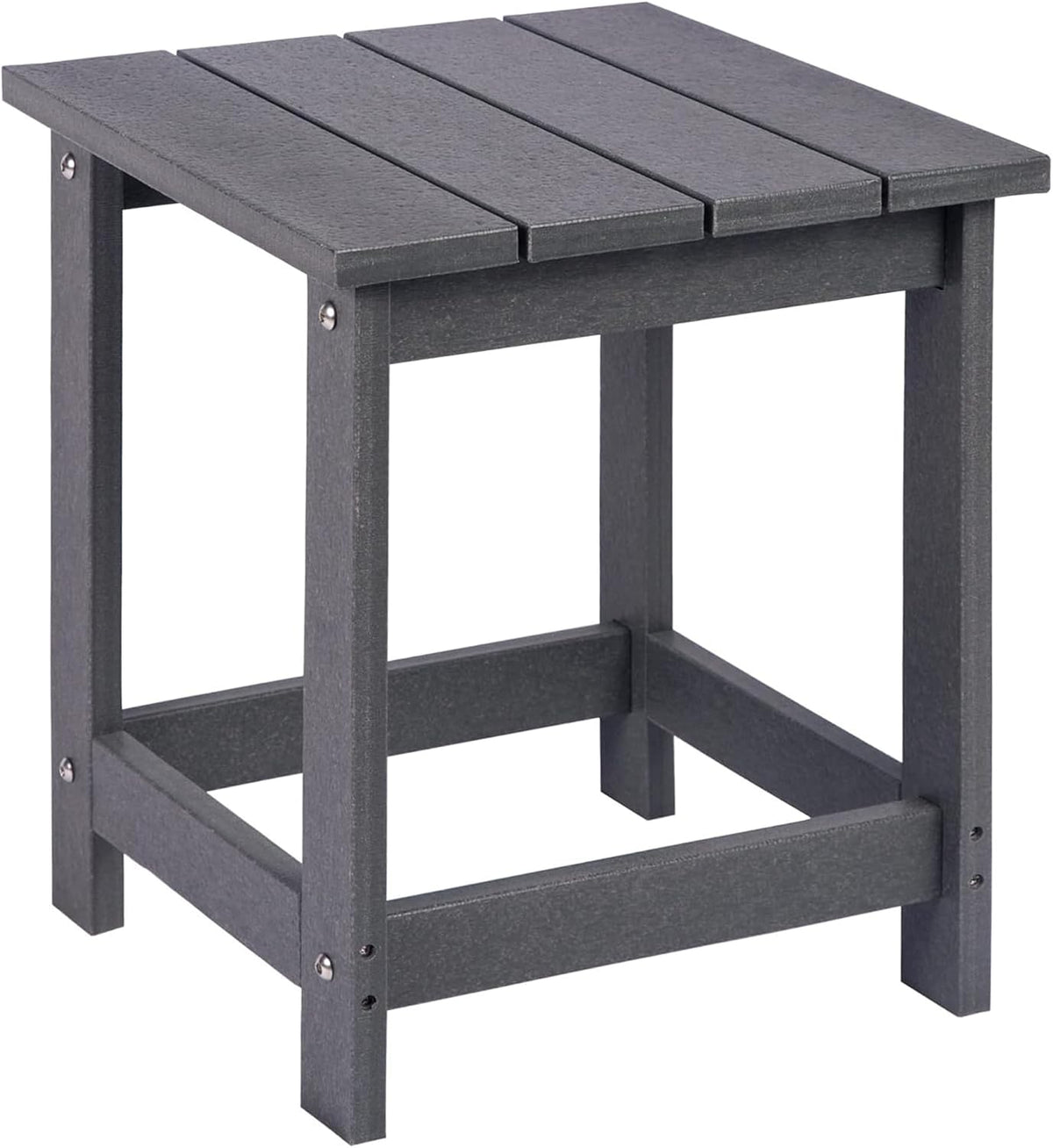 LZRS Adirondack Outdoor Side Table – Durable Weather-Resistant HDPE Patio End Table for Porch, Deck, Pool, Garden,Sturdy and Easy Assembly, Grey