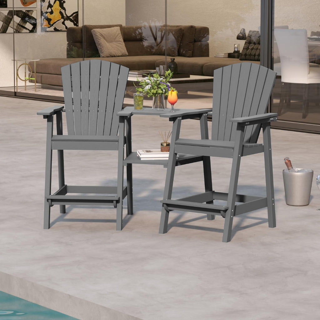 Tall Adirondack Chairs Set of 2,Grey