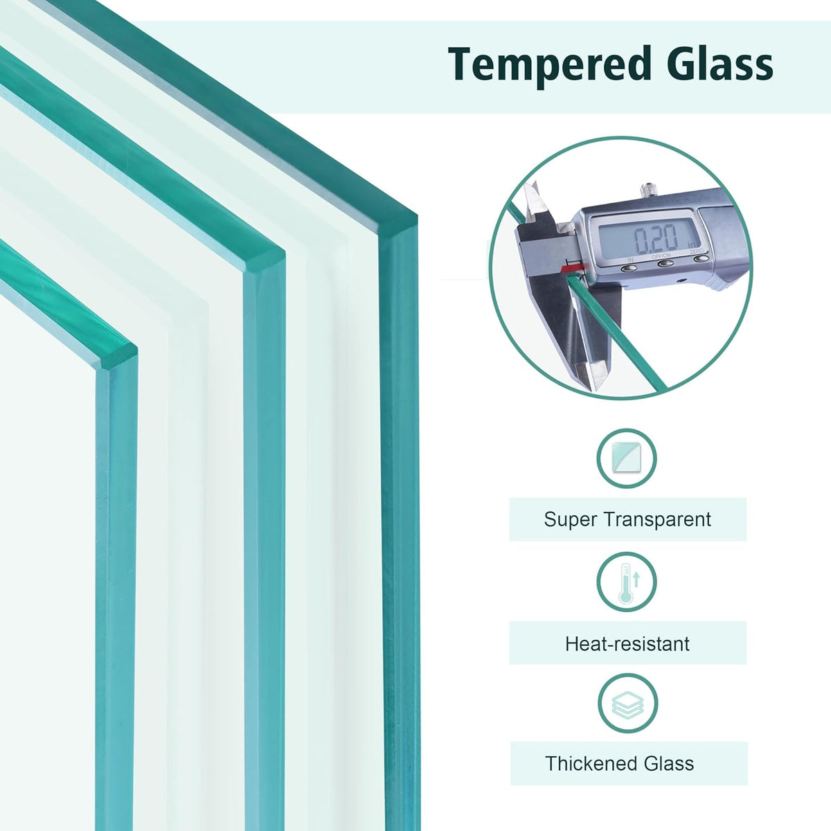 23x7x5.5 Fire Pit Glass Flame Wind Guard,Thick Tempered Glass Rectanglar FirePit Flame Shield with Aluminium Clips,Clear Wind Gaurd Fence for Patio Fire Table