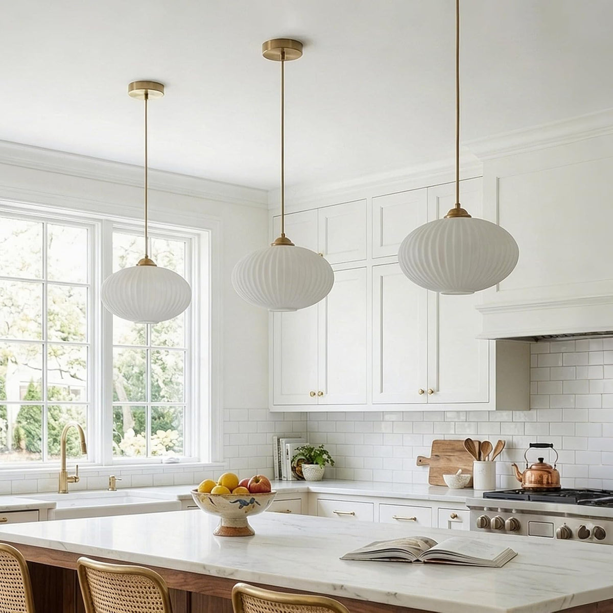 kco lighting modern gold brass 9.8" white milk showing dimensions
