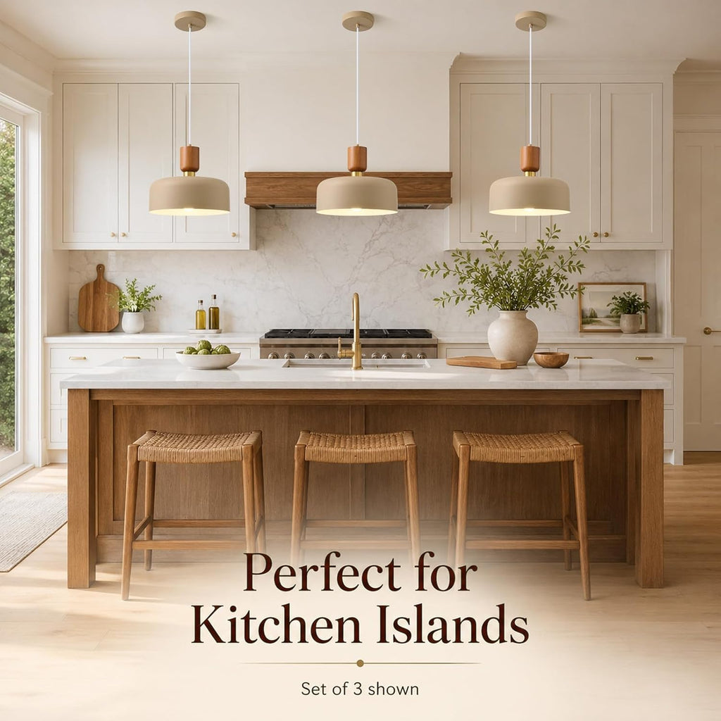 12" mid century modern pendant lights kitchen island shown in use