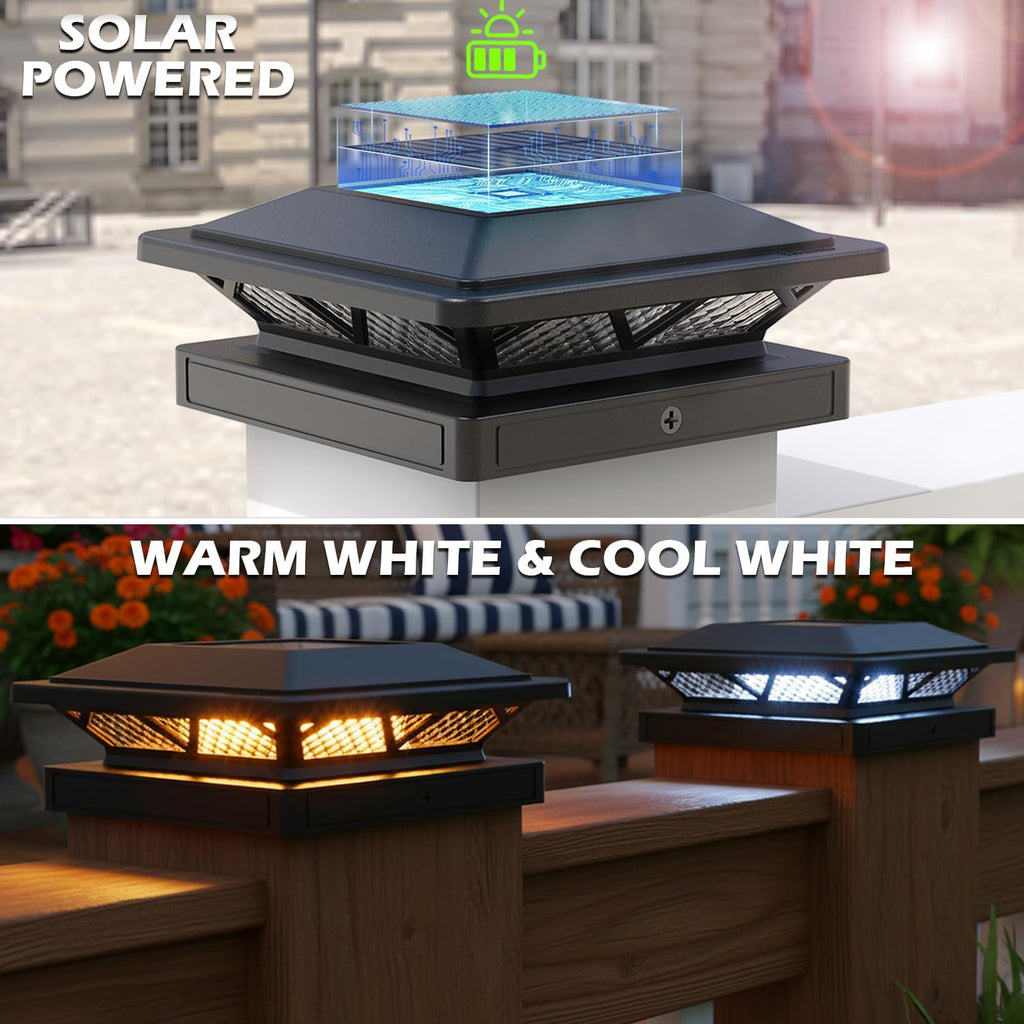 siedinlar solar post cap lights outdoor 2 modes, side view