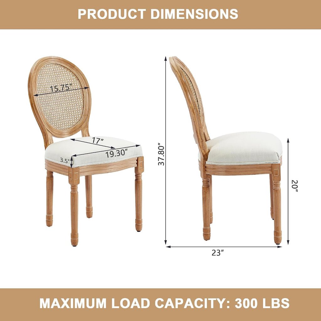 French Country Dining Chairs, Upholstered Dining Chairs Set of 2