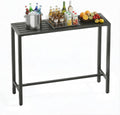 45" Outdoor Bar Height Table, Black Metal Frame with HDPE Top