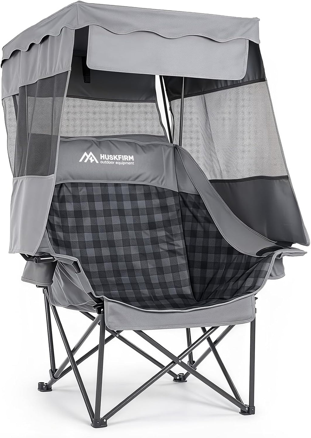 Huskfirm Oversized Camping Chair with Canopy Shade Heavy Duty Canopy Chair