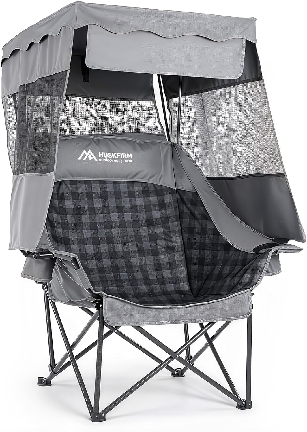 Huskfirm Oversized Camping Chair with Canopy Shade Heavy Duty Canopy Chair