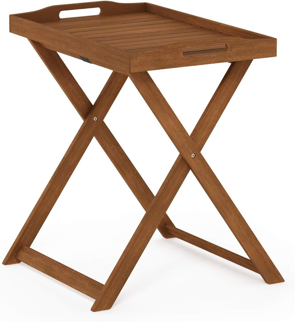 Furinno TIOMAN Outdoor Patio Tray Table, Natural