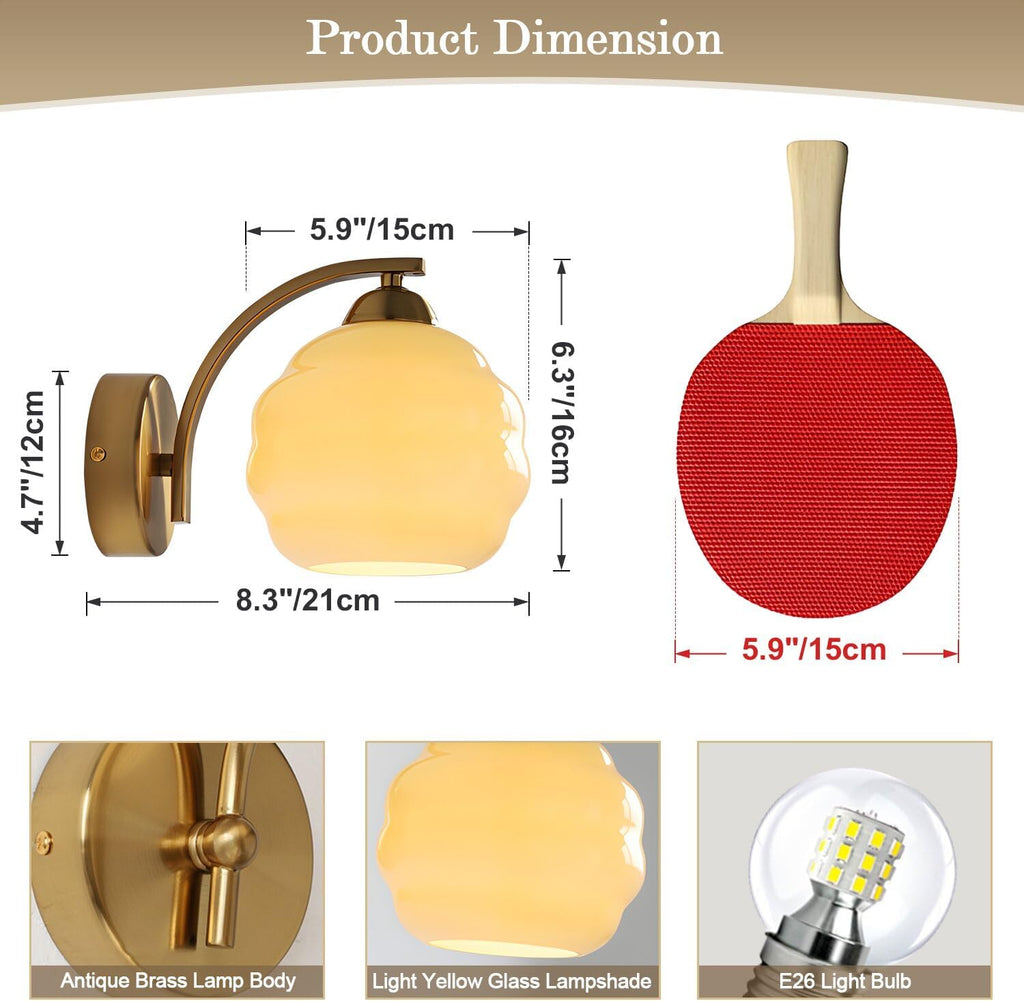 Mid Century Modern Gold Wall Sconce Glass Sconces Wall Lighting Bathroom Vanity Light Fixtures Globe Wall Lamp Bedroom Wall Lights for Living Room Bedroom Hallway Foyer