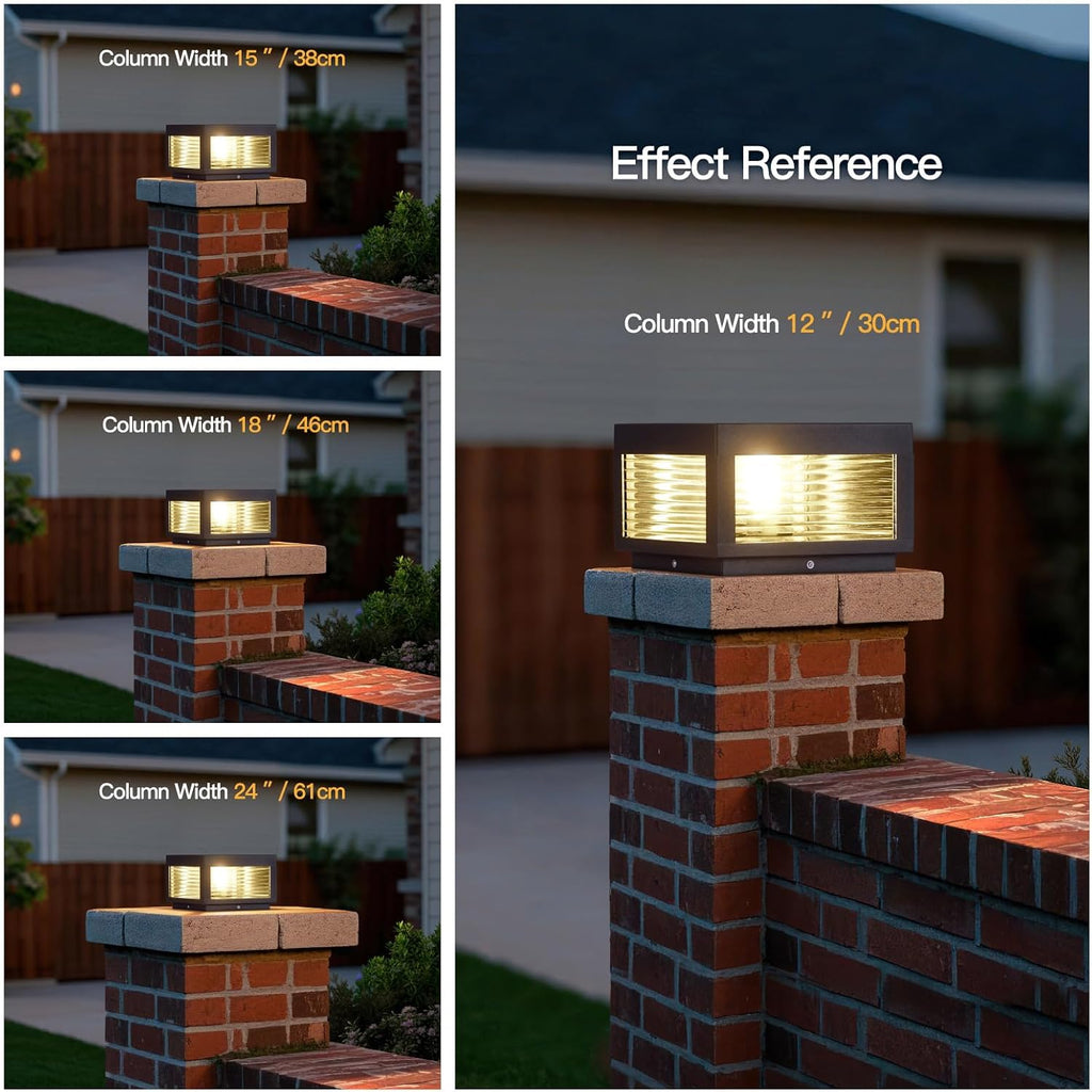 MVBT Outdoor Post Lights Hard Wired, 9.8" Glass AC100-240V Column Light
