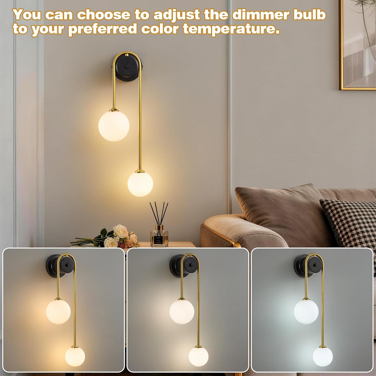 Globe Wall Sconce, Double Hanging Ball Sconce, Modern Indoor Sconces