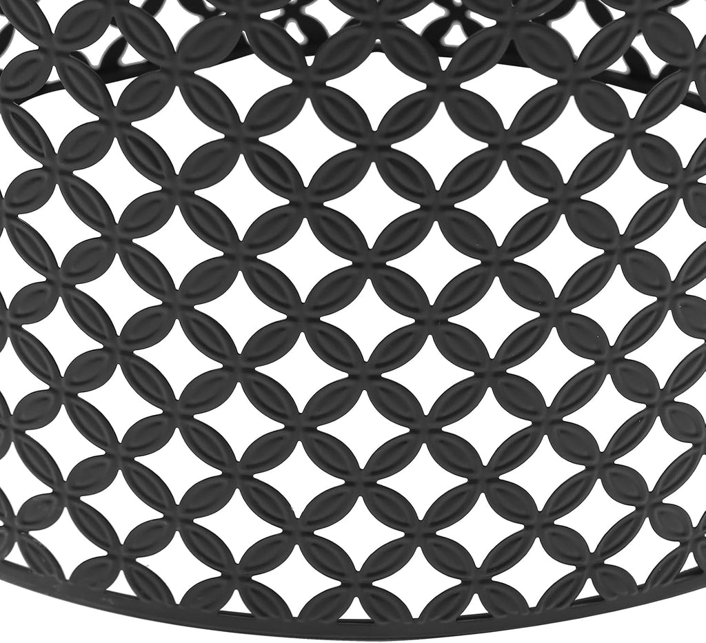 Set of 2 Outdoor Side Table, Garden Stool for Patio, Metal Accent Table Modern End Table, Patio Side Table for Garden, Balcony, Bedroom Indoor Outdoor Decorative, Jet Black