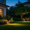 Lumina Lighting® Low Voltage Landscape Lighting Cast-Aluminum Pagoda Path and Area Light Warm White 4W G4 LED Bulb and ABS Ground Stake Included for Yard Walkway Lawn PAL0103-BKLED4 (Black,4-Pack)