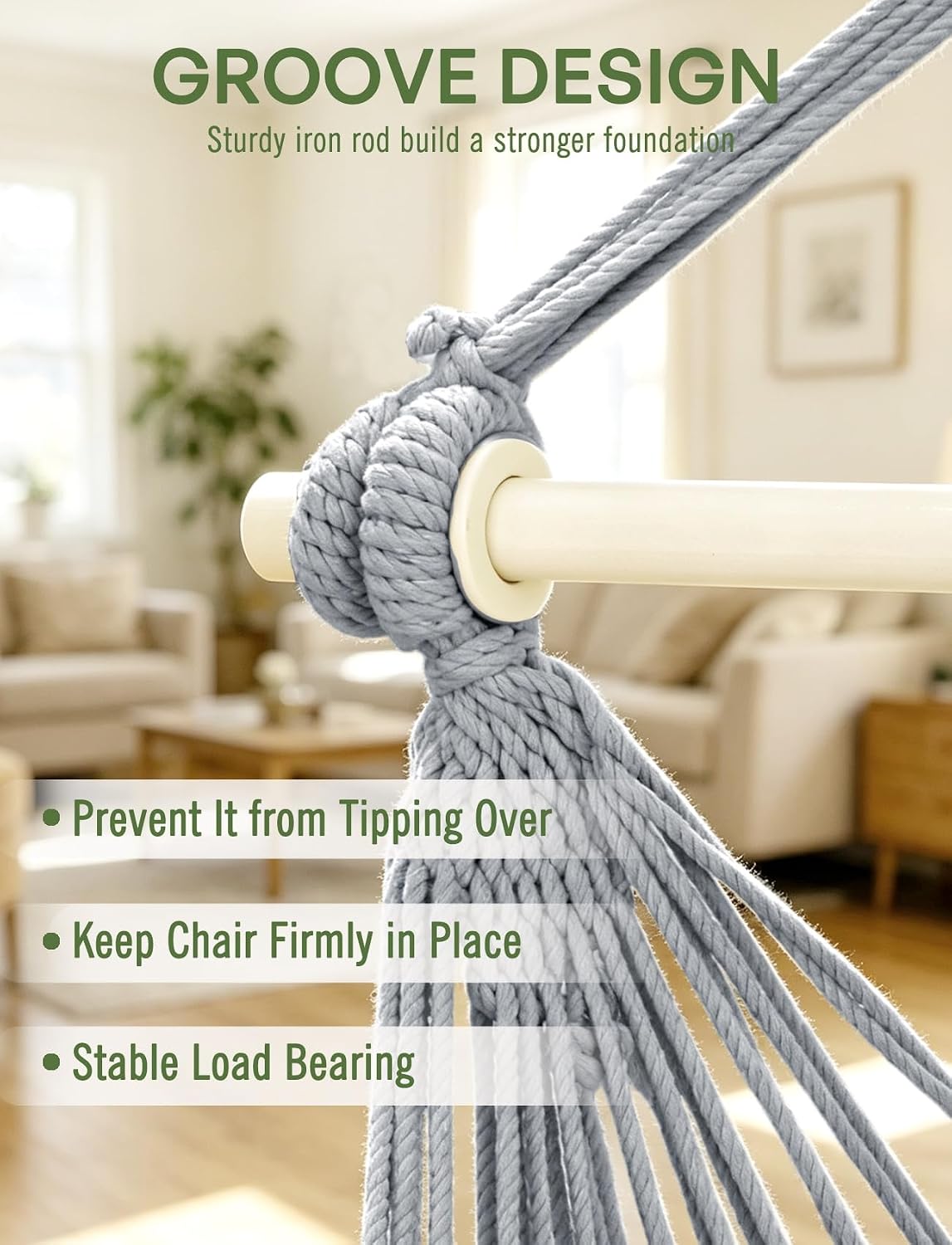chihee hammock chair handmade woven mesh hanging seat, package contents