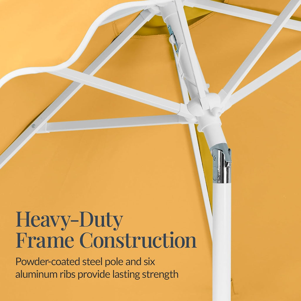 best choice products patio market umbrella with wavy, front angle view