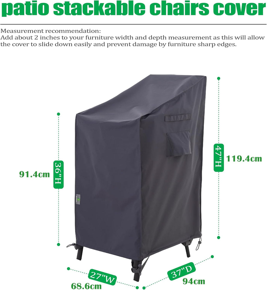 F&J Outdoors Patio Chairs Cover, Grey, 27" W x 37" D x 47" H, 1 pc