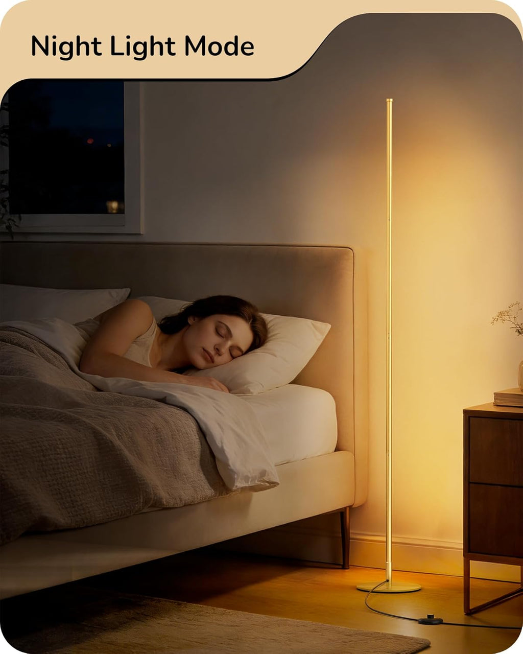 EDISHINE 59.8" Corner Lamp with Remote & 3 Height Settings, Dimmable & 3CCT